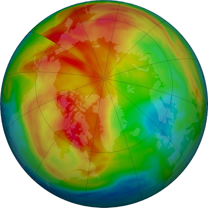 Arctic ozone map for 31 January 2017